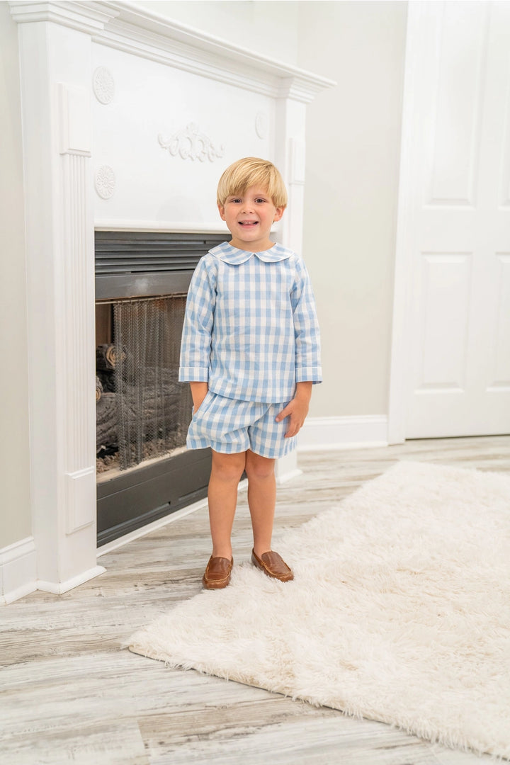 Browning Blue Check Kid's Shorts Set