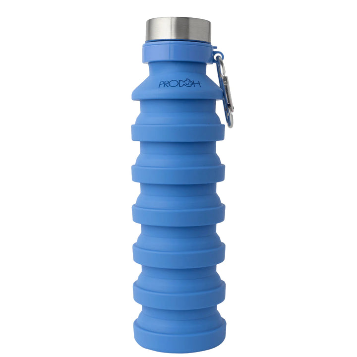 Collapsible Water Bottle with Carabiner- Marina Blue