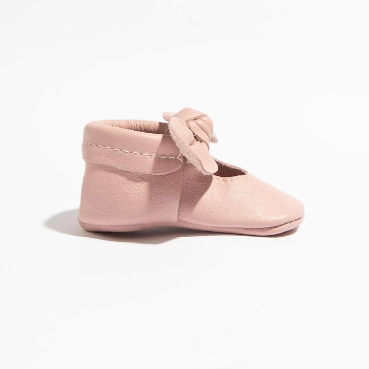 Blush Knotted Bow Baby Shoe- Soft Sole