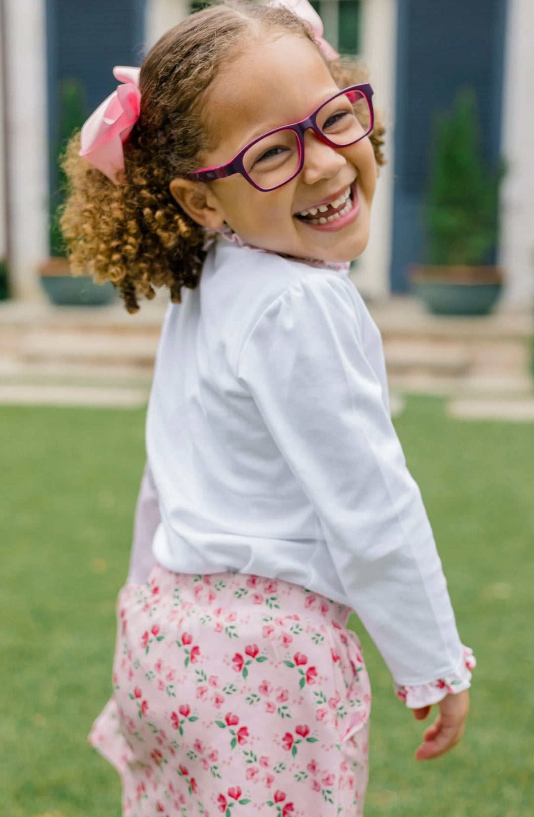 Zinnia Blooms Scallop Skort