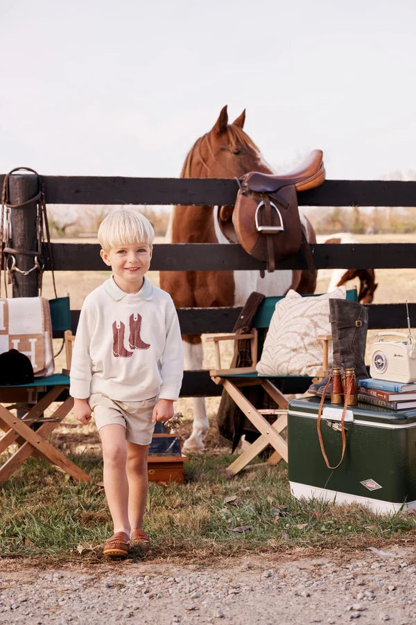 Isaac's Intarsia Sweater - Palmetto Pearl/Cowboy Boot