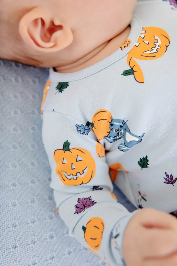 Long Sleeve Patton Play Bubble - Candy & Critters (Buckhead Blue)