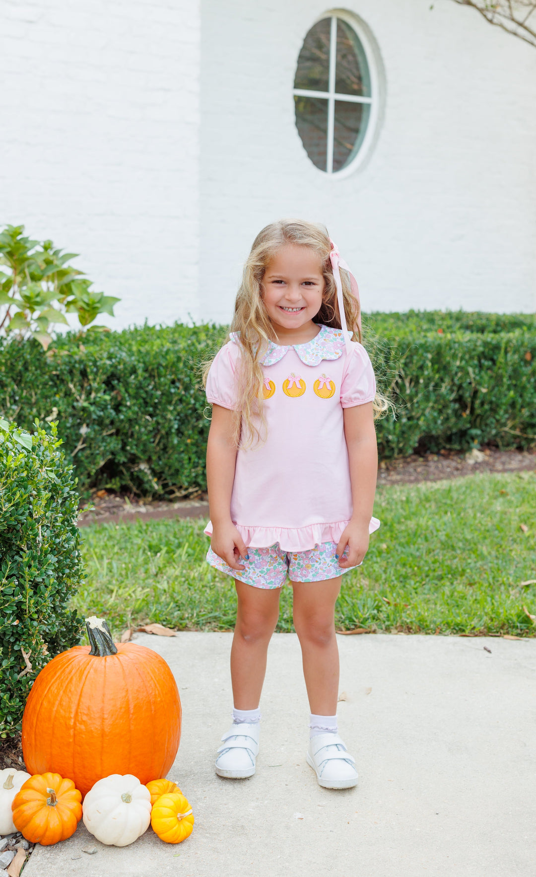Pumpkin Floral Short Set