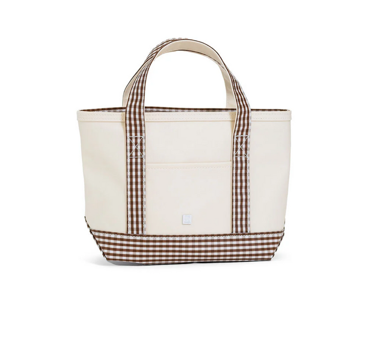 Mini Tote Coated Canvas - Natural with Gingham Coco Trim