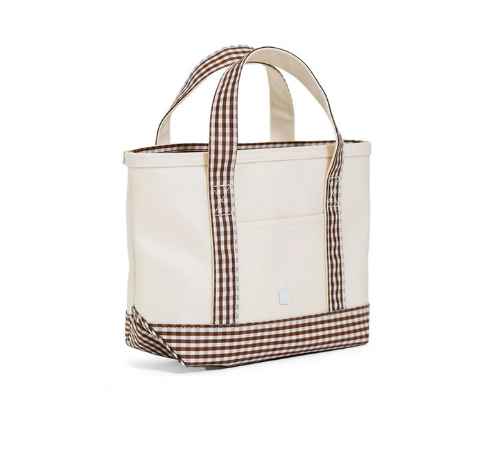 Mini Tote Coated Canvas - Natural with Gingham Coco Trim