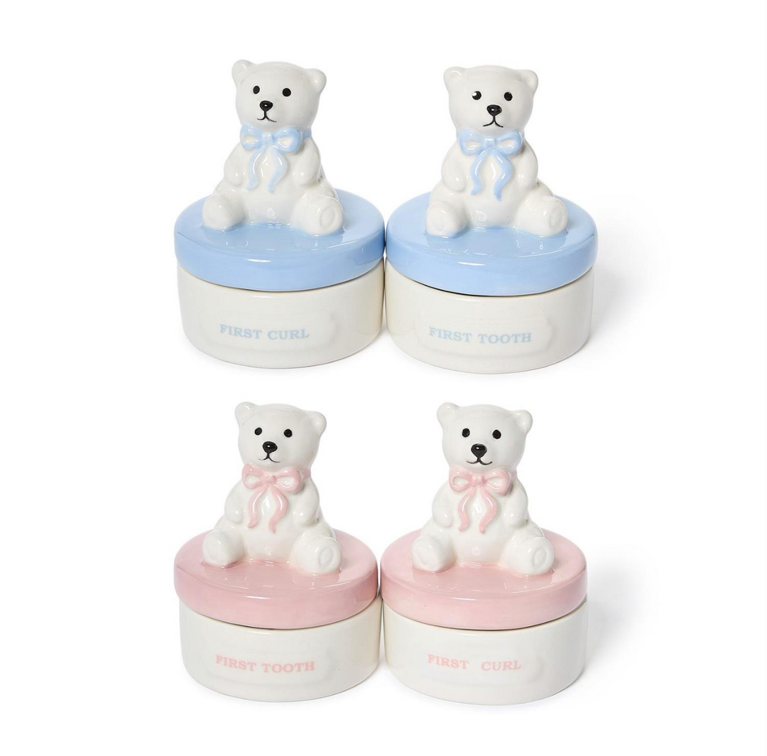 Beary Sweet First Tooth and First Curl Keepsake Box Set - Blue