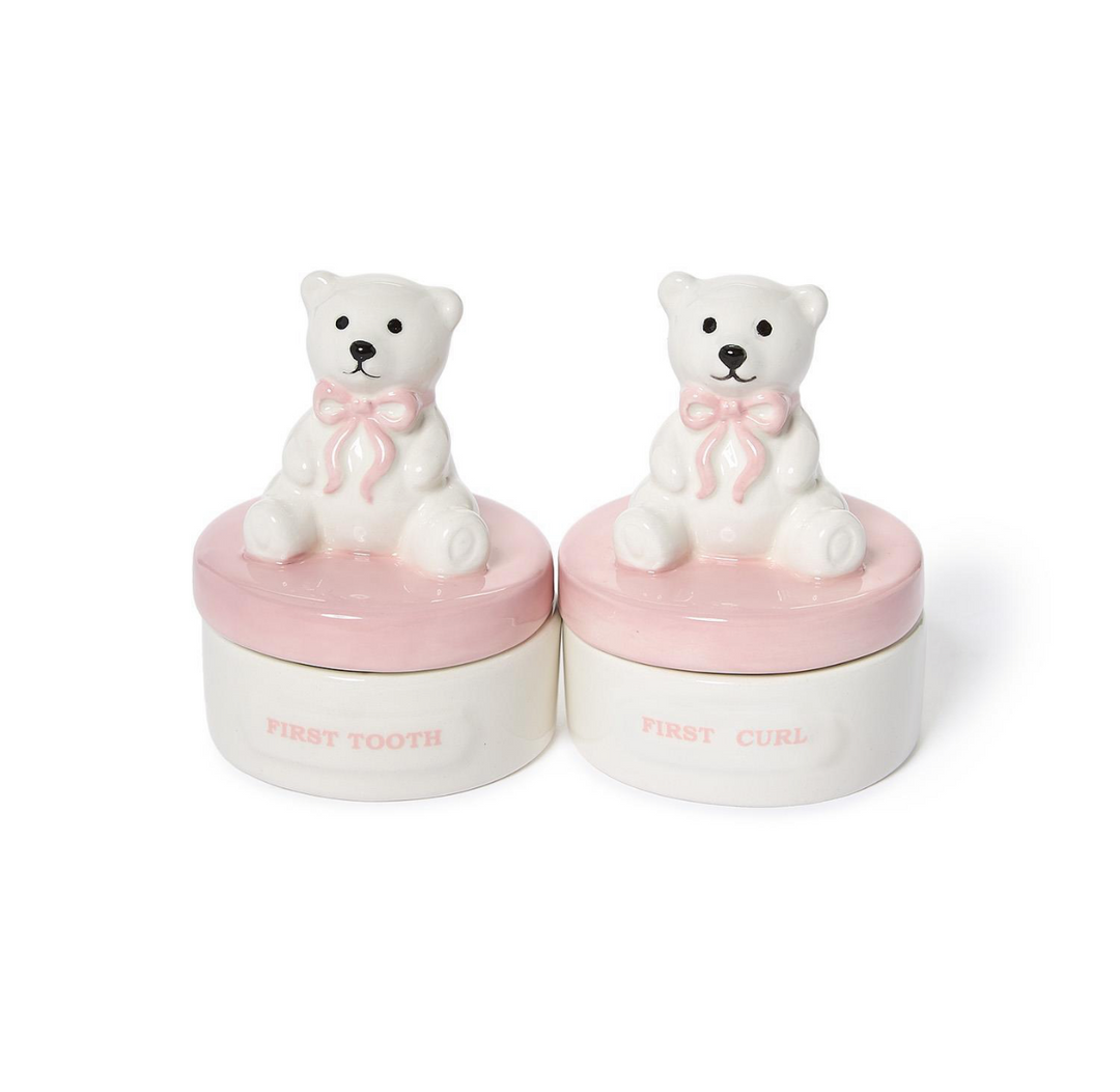Beary Sweet First Tooth and First Curl Keepsake Box Set - Pink