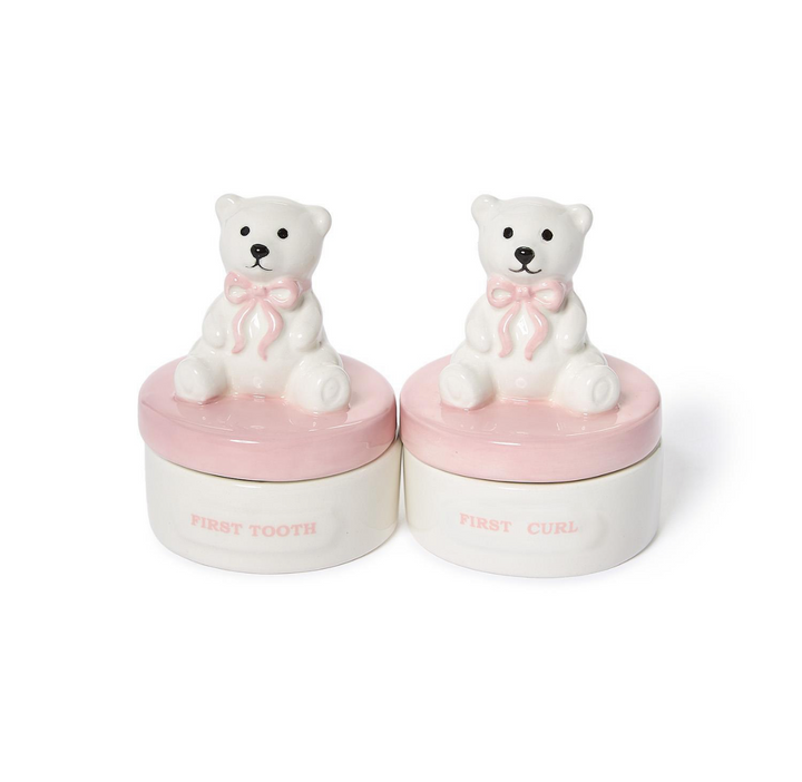 Beary Sweet First Tooth and First Curl Keepsake Box Set - Pink