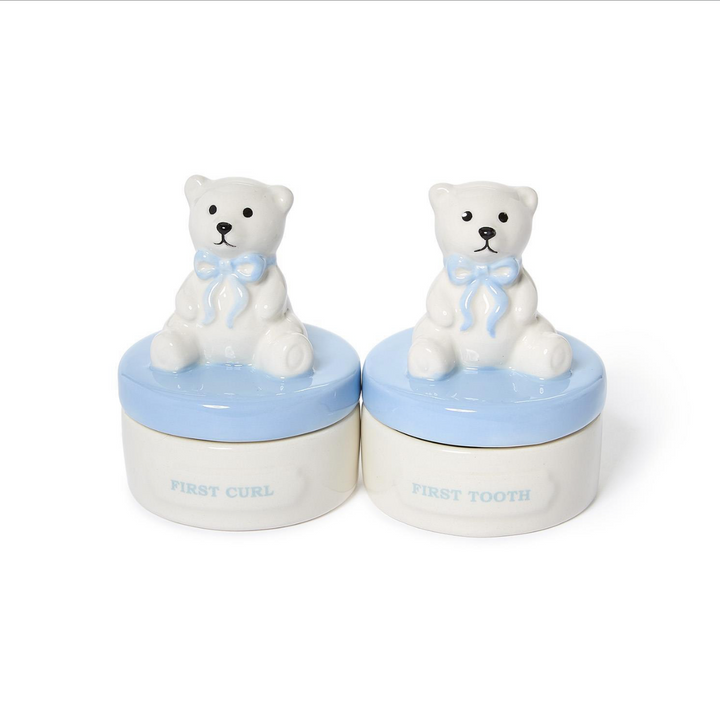 Beary Sweet First Tooth and First Curl Keepsake Box Set - Blue