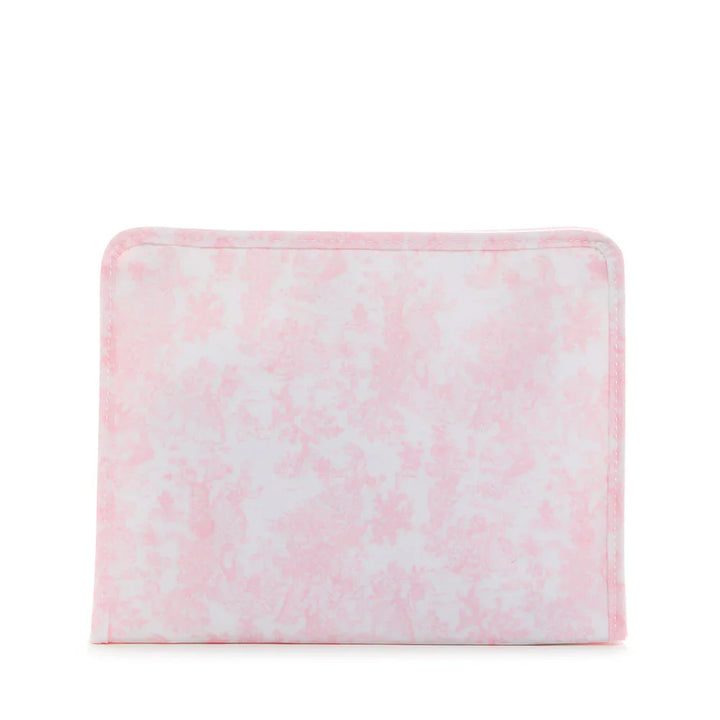 Roadie Large Zip Pouch - Bunny Toile Pink