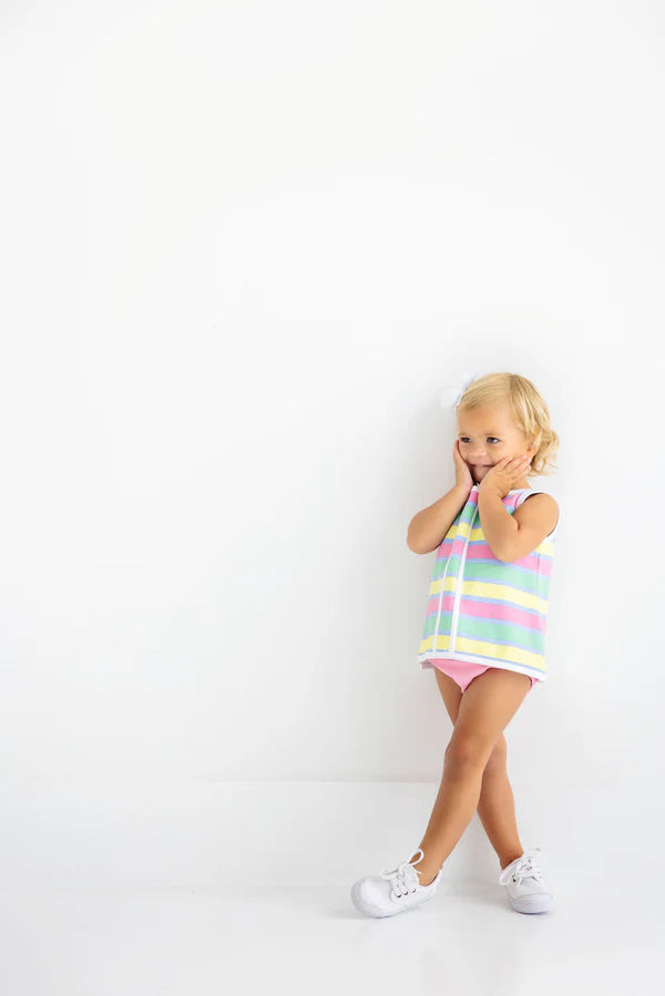Mary Simms Bloomer Set - Samford Stripe (Hamptons Hot Pink) with Worth Avenue White