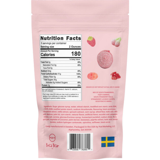 Swedish Candy Mix, Cherry, Strawberry, and Peach