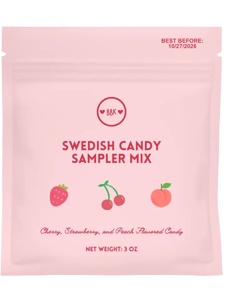 Swedish Candy Mix, Cherry, Strawberry, and Peach