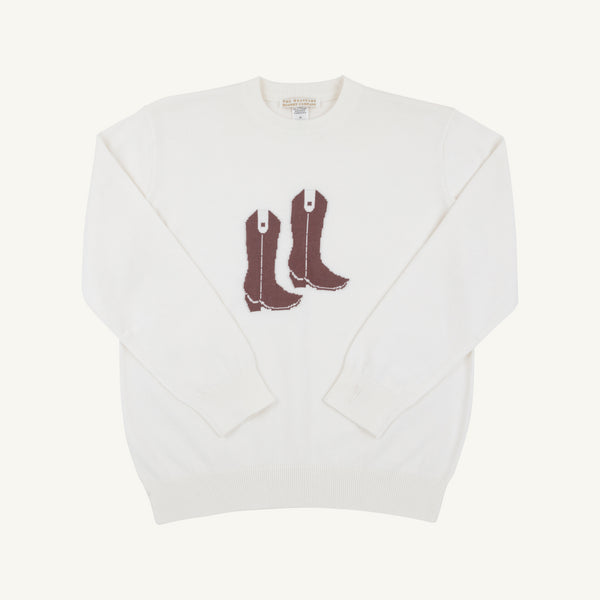 Isaac's Intarsia Sweater - Palmetto Pearl/Cowboy Boot