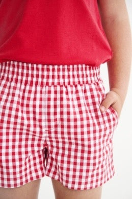 Sheffield Shorts- Richmond Red Gingham/Belhaven Blue