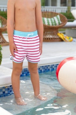 Tanner Trunks- Richmond Red Stripe/Belhaven Blue