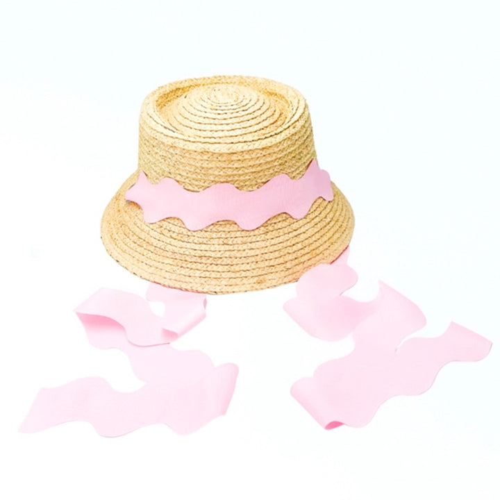 Harbor Hat- Pink Scalloped Ribbon (Youth)