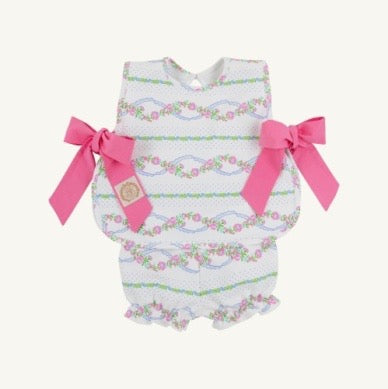 Talbott Tie Side- Garrison Garlands/Winter Park Pink (Heavy Weight Knit)