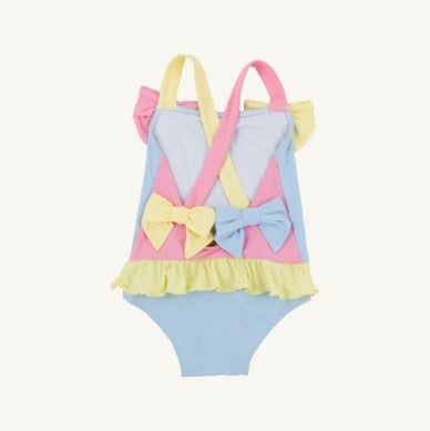 Taylor Bay Bathing Suit- Beale Street Blue/Hamptons Hot Pink/Lake Worth Yellow
