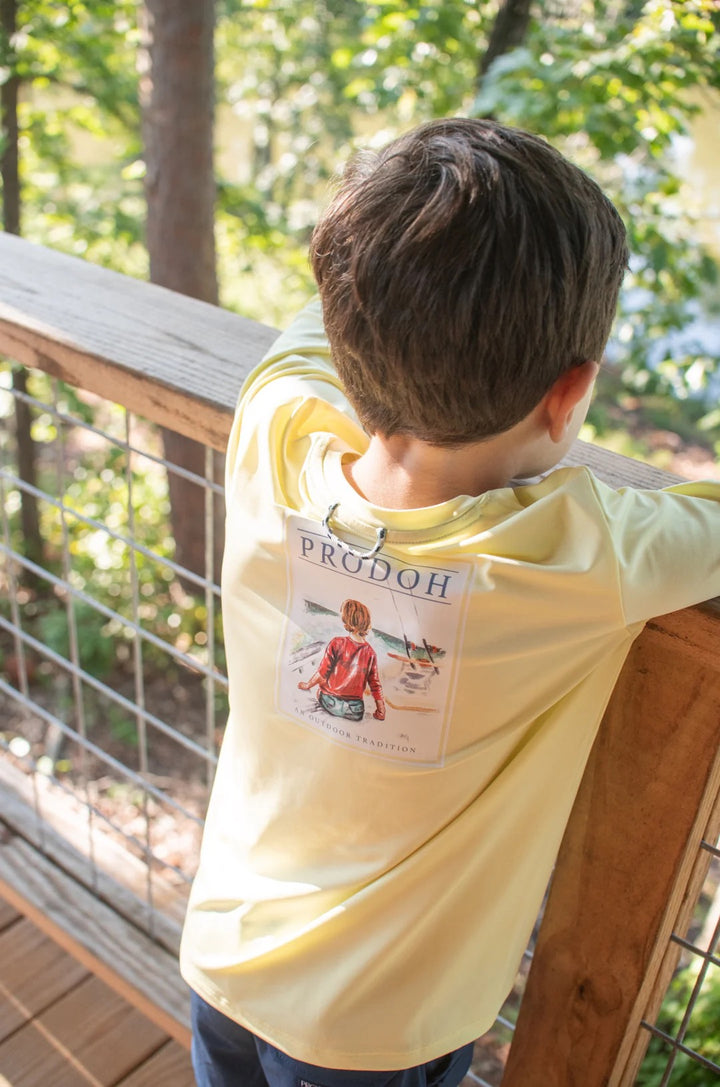 Kid's Performance Long Sleeve Fishing Boy Art T-Shirt- PRODOH