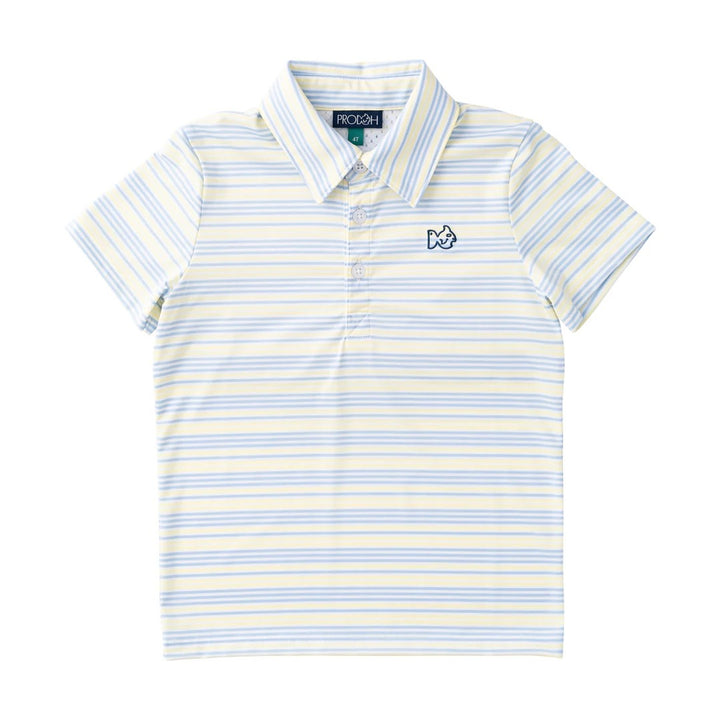 Boys' Yellow Striped Short Sleeve Pro Performance Polo