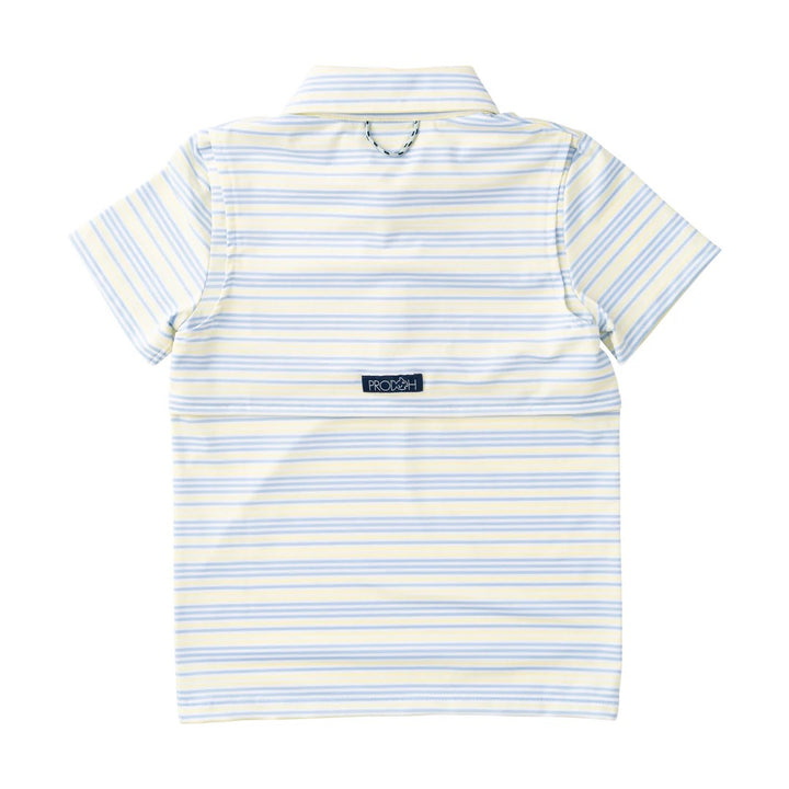 Boys' Yellow Striped Short Sleeve Pro Performance Polo