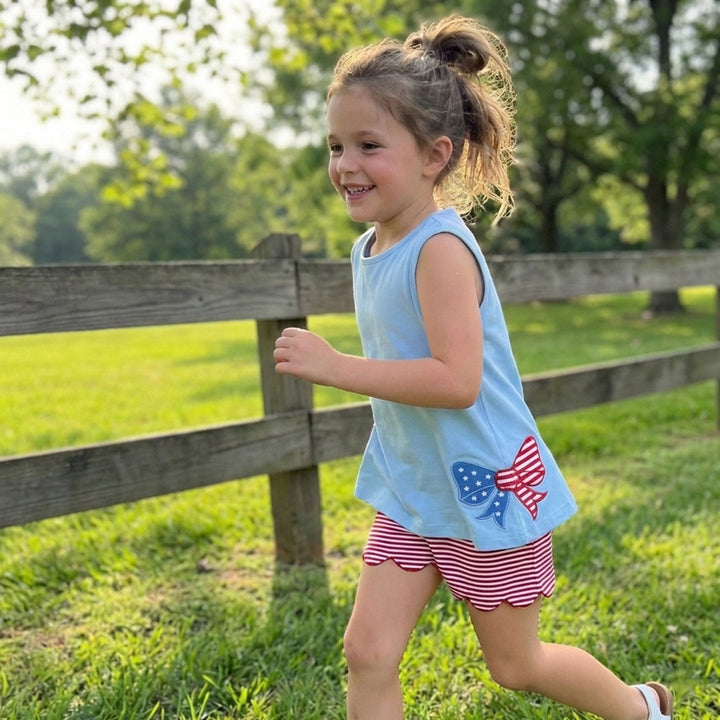 Bow Girl's Shorts Set
