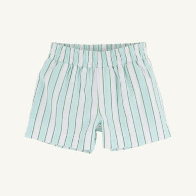 Sheffield Shorts- Tally Rd Ticking Stripe/Green