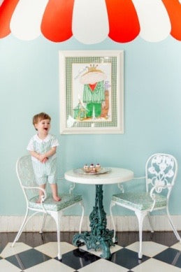 Jack Keene Jon Jon- Tally Rd Ticking Stripe/Worth Ave White