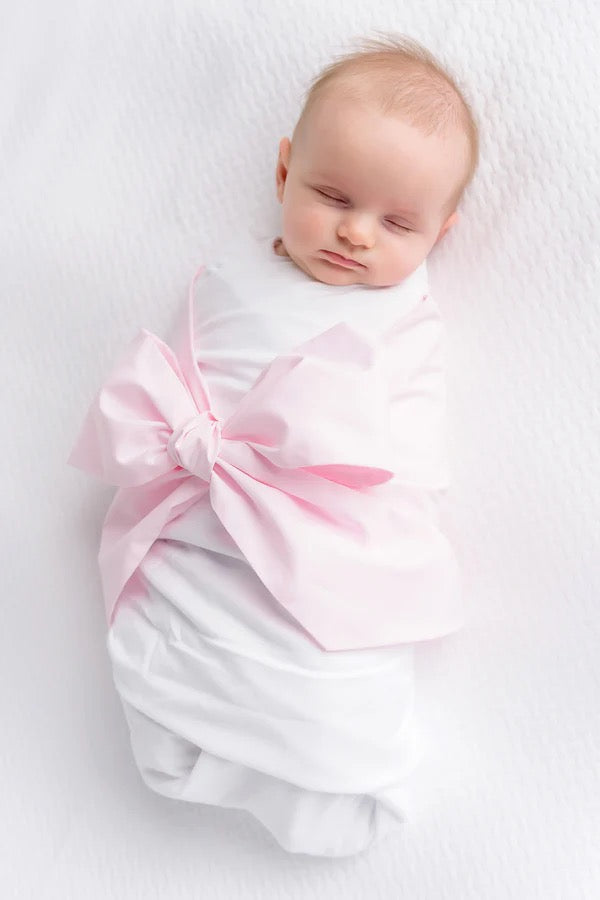 Bow Swaddle - Broadcloth (Palm Beach Pink)
