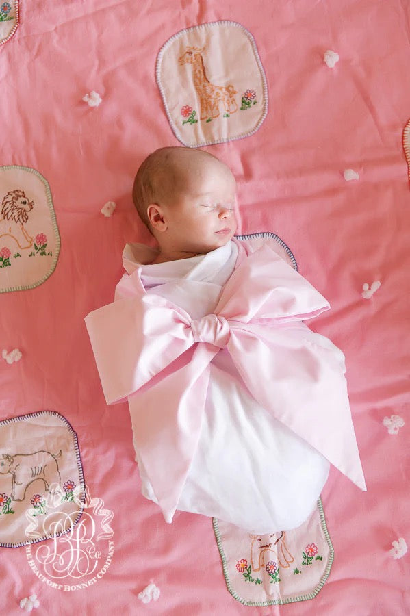 Bow Swaddle - Broadcloth (Palm Beach Pink)