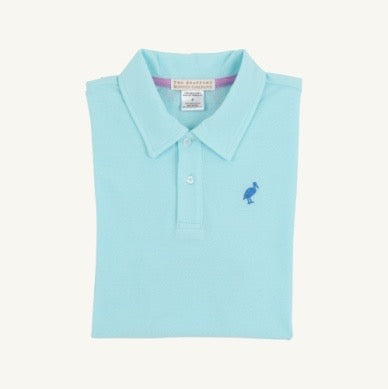 Prim and Proper Beach Polo- Edisto Egg Blue/Wood Boat Blue