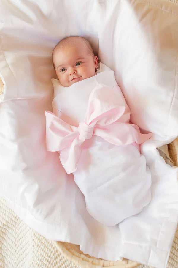 Bow Swaddle - Broadcloth (Palm Beach Pink)