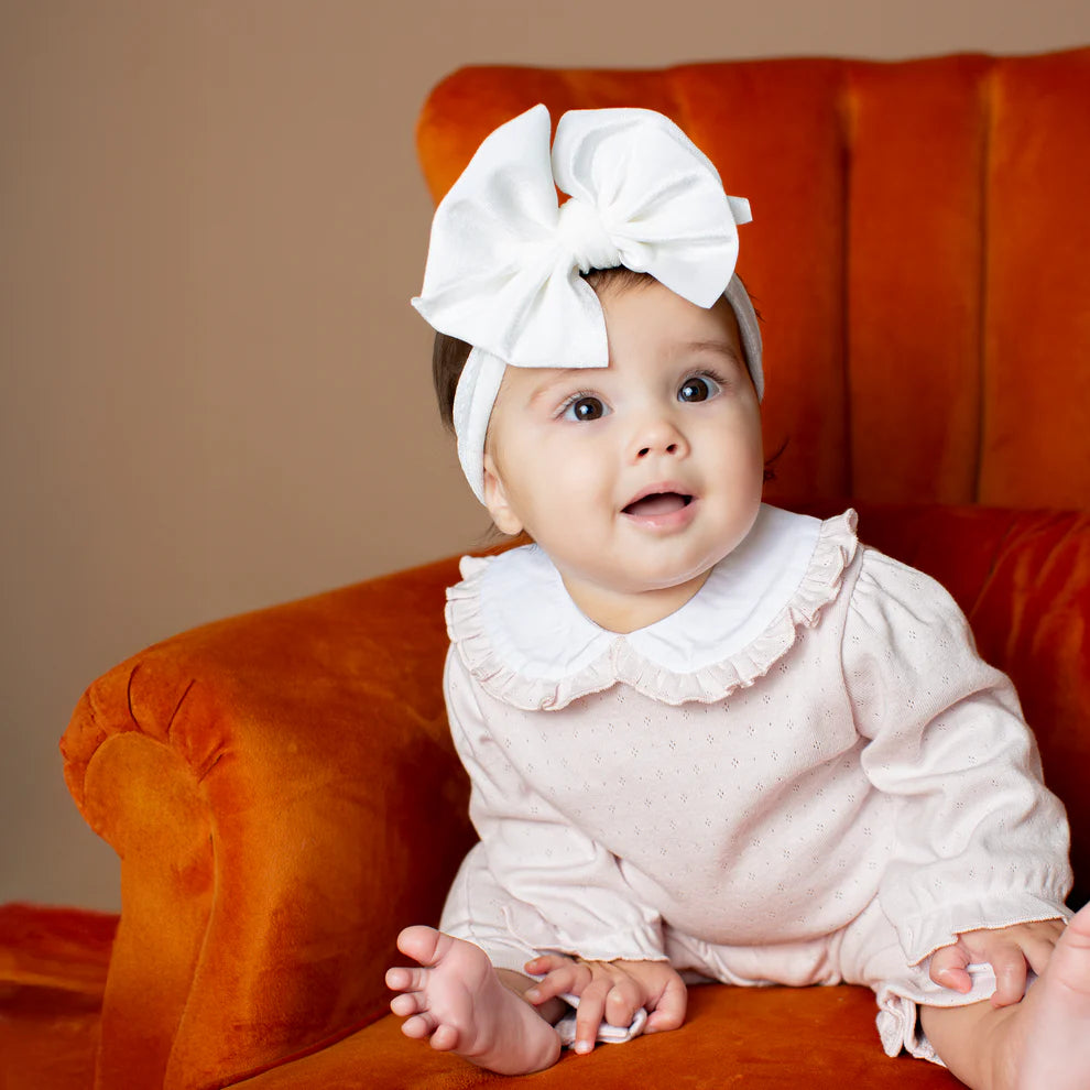 Girls Pointelle Knit Romper