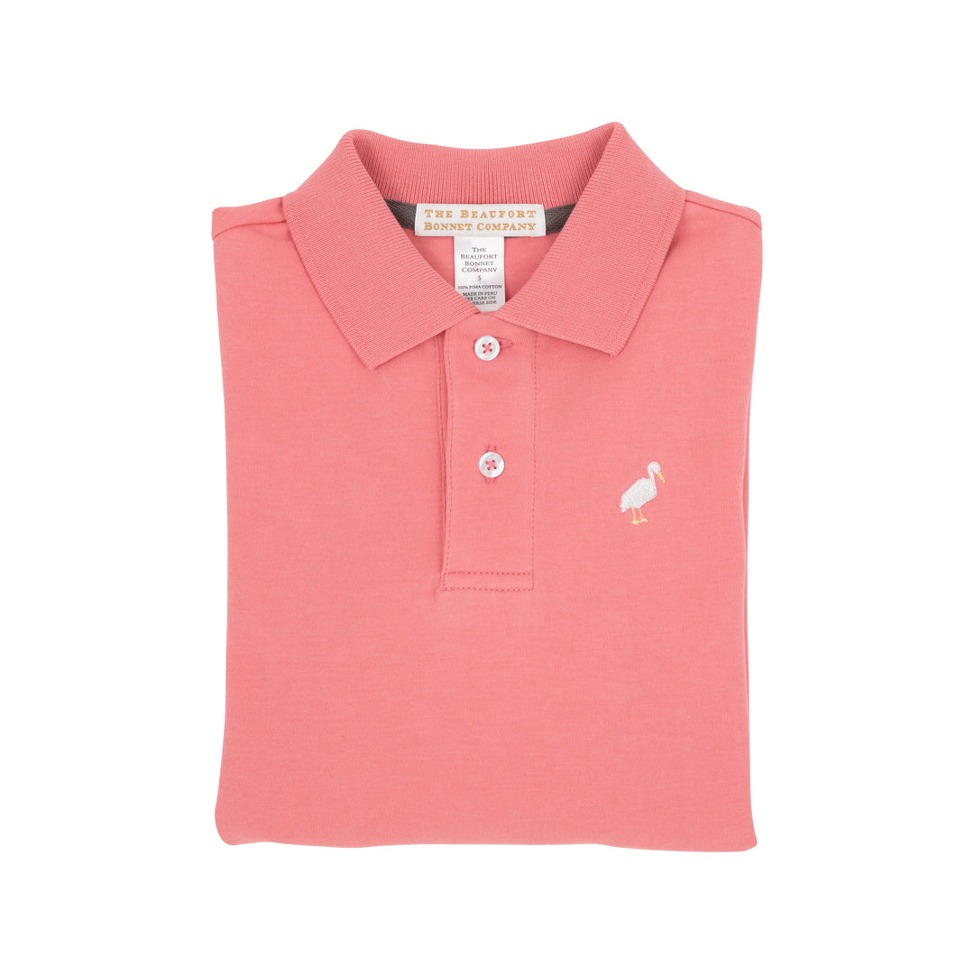 Long Sleeve Prim & Proper Polo- Parrot Cay Coral