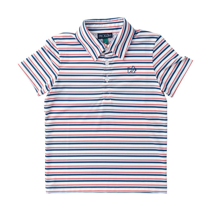 Boys' Short Sleeve Pro Performance Polo Independence Day Stripe
