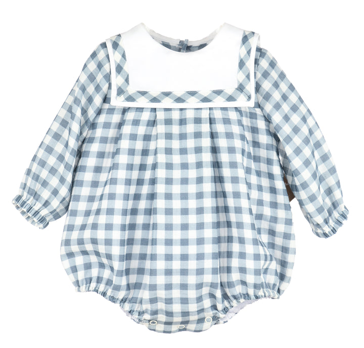 Cuddle Cotton Check Bubble- Blue