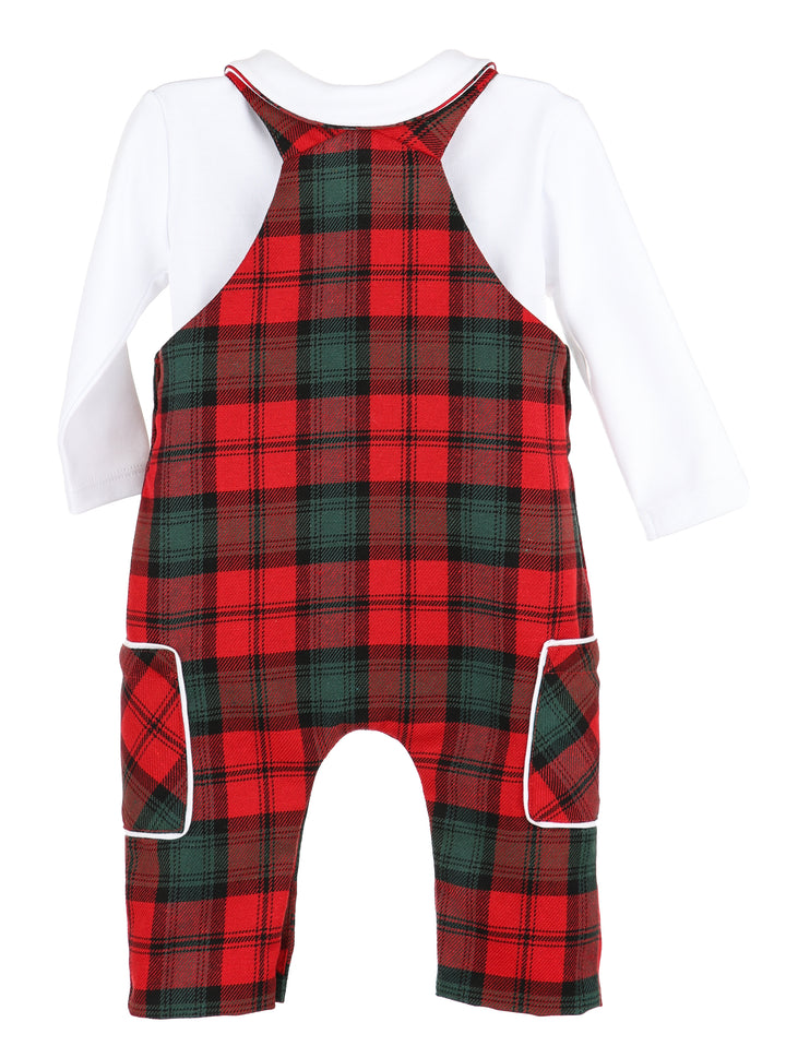 Tartan Tidings Overall Set- Red/Green