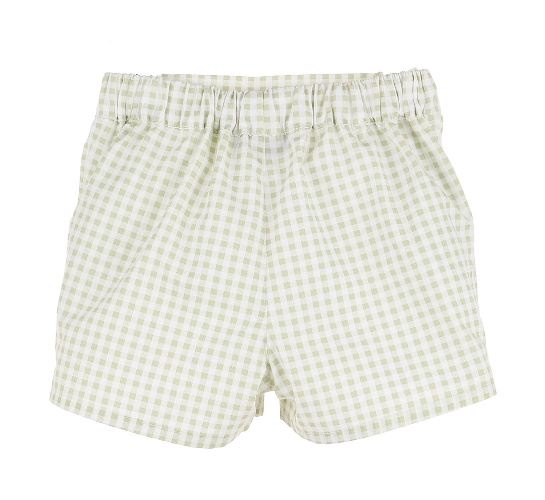 Fresh Check Boy Short Set- Green