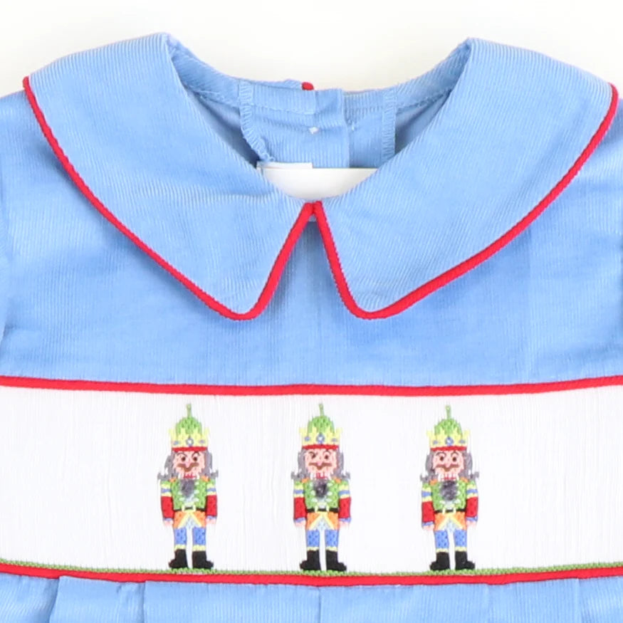 Smocked Nutcracker Collared Boy Long Bubble