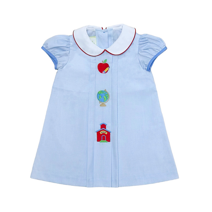 School Supplies Robyn Dress - Light Blue Micro Gingham