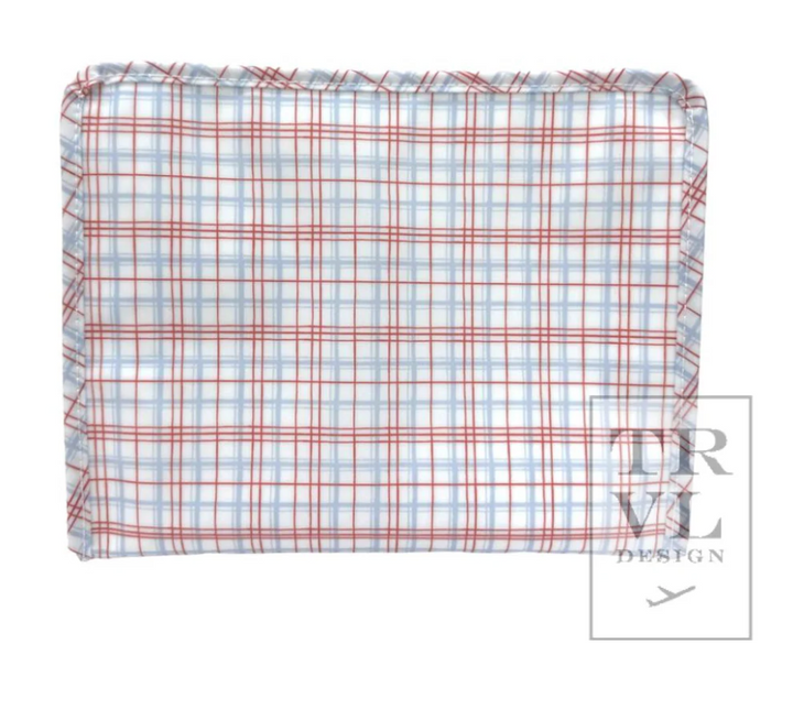 Medium Roadie Zip Pouch - Classic Plaid Red