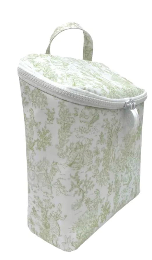 Take Away Insulated Lunch Bag- Bunny Toile Green