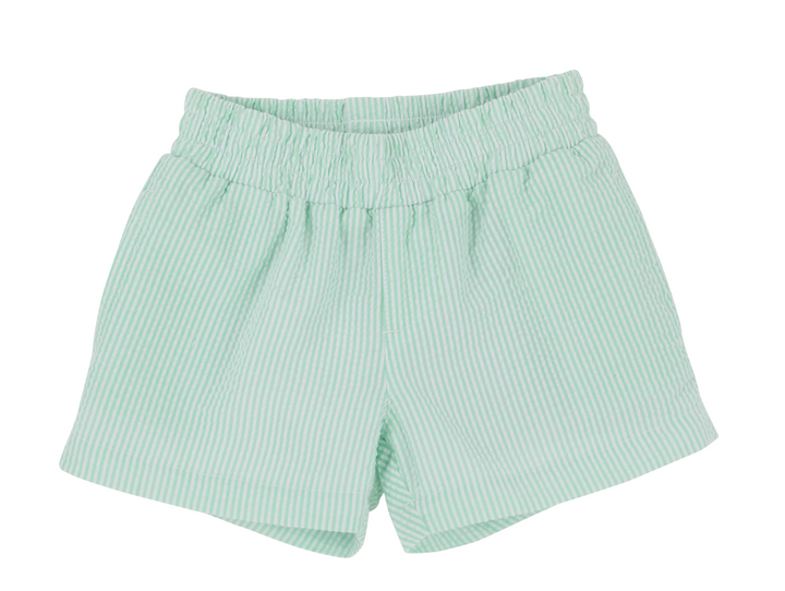 Sheffield Shorts- Grace Bay Green Seersucker