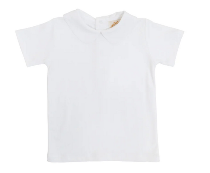 Peter Pan Collar Shirt & Onesie (Short Sleeve Pima)- Worth Avenue White