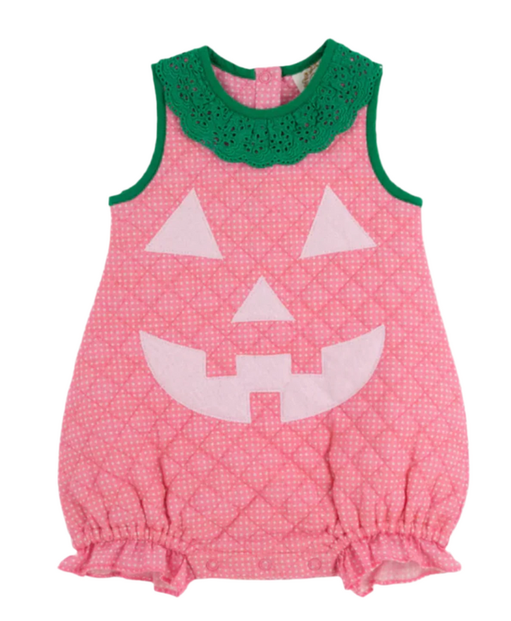 Happy Halloween Pink Pumpkin Costume-Hamptons Hot Pink Micro Dot with Palm Beach Pink & Kiawah Kelly Green