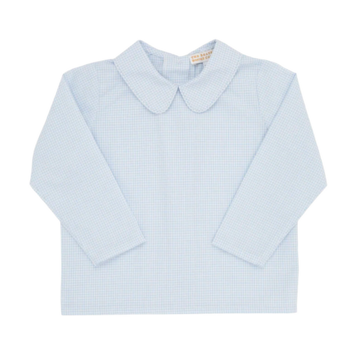 Peter Pan Collar Shirt- Barrington Blue Mini Windowpane