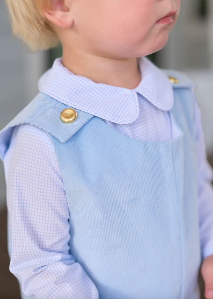 Peter Pan Collar Shirt- Barrington Blue Mini Windowpane