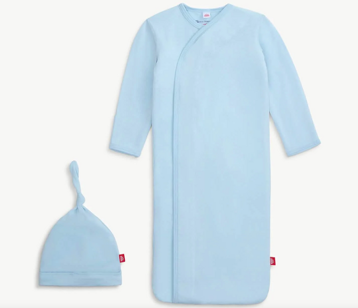 Modal Magnetic Gown & Hat Set- Baby Blue