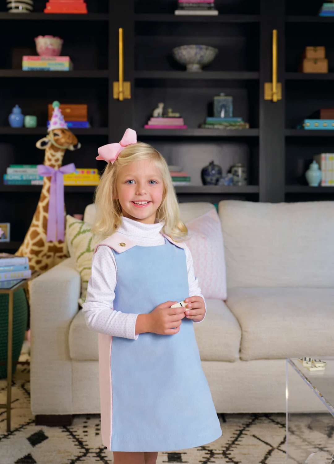 Juliet Jumper- Corduroy-Barrington Blue/Palm Beach Pink